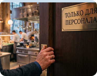 Посторонний у входа в служебную зону